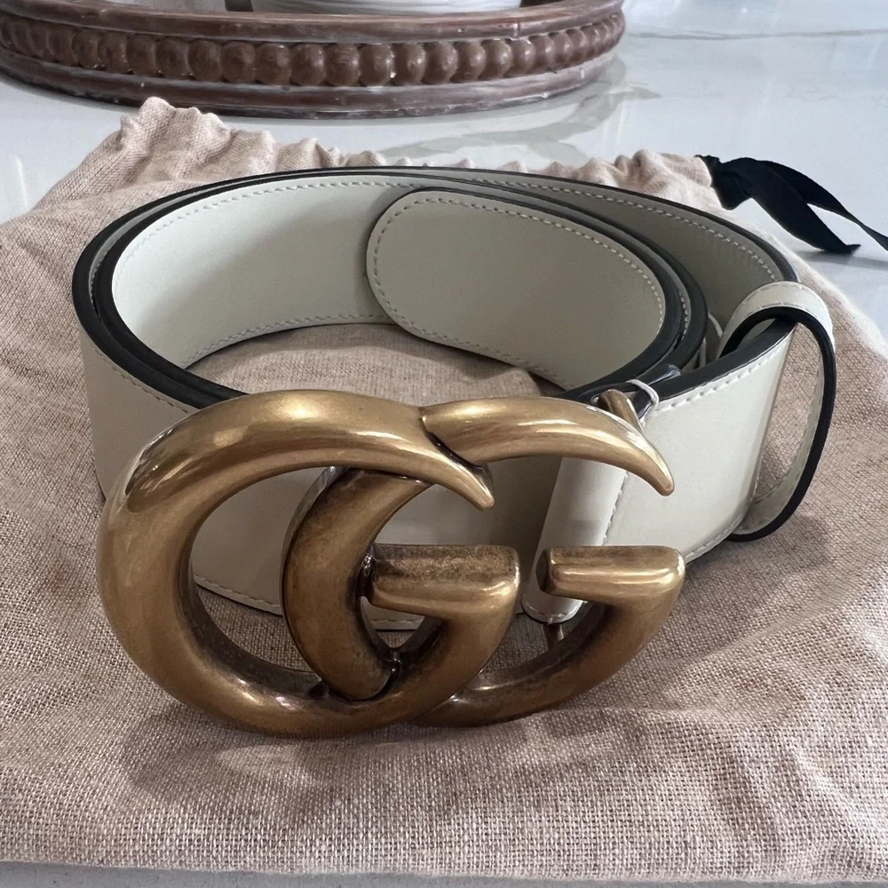 Gucci belt - Leather belt with Double G buckle - Picture 2 of 5